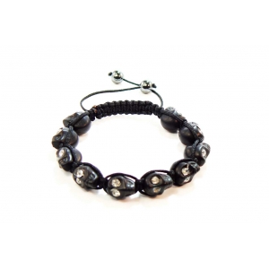 Black Skulls Shamballa-Style Bracelets Black Skulls Shamballa-Style Bracelets